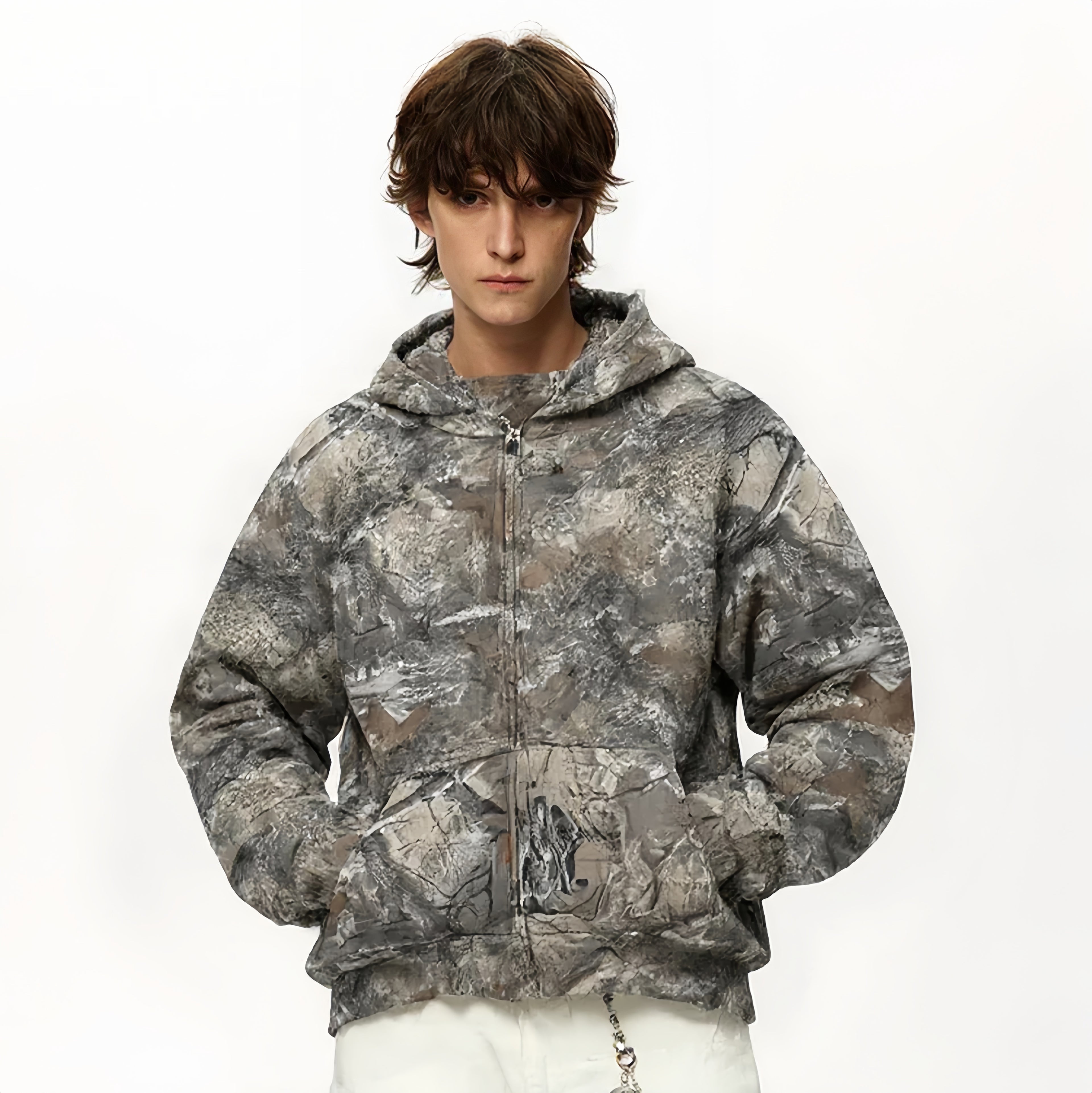 Camouflage Zip-Up Hoodie